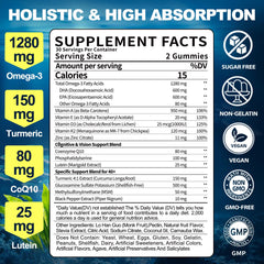 Close-up of 600mg EPA and 600mg DHA per serving in BSSTABBON Omega-3 Gummies