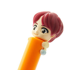 Detachable BTS figure cap shown on the toothbrush