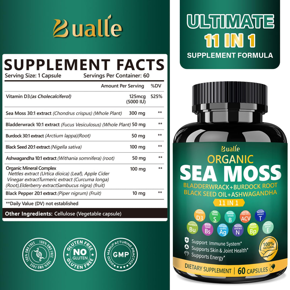 Organic Irish Sea Moss with supporting botanicals