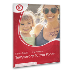 BubblePop! blank printable tattoo paper sheets ready for inkjet designs