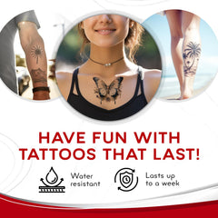 BubblePop! tattoo paper undergoing water resistance test shows durable color