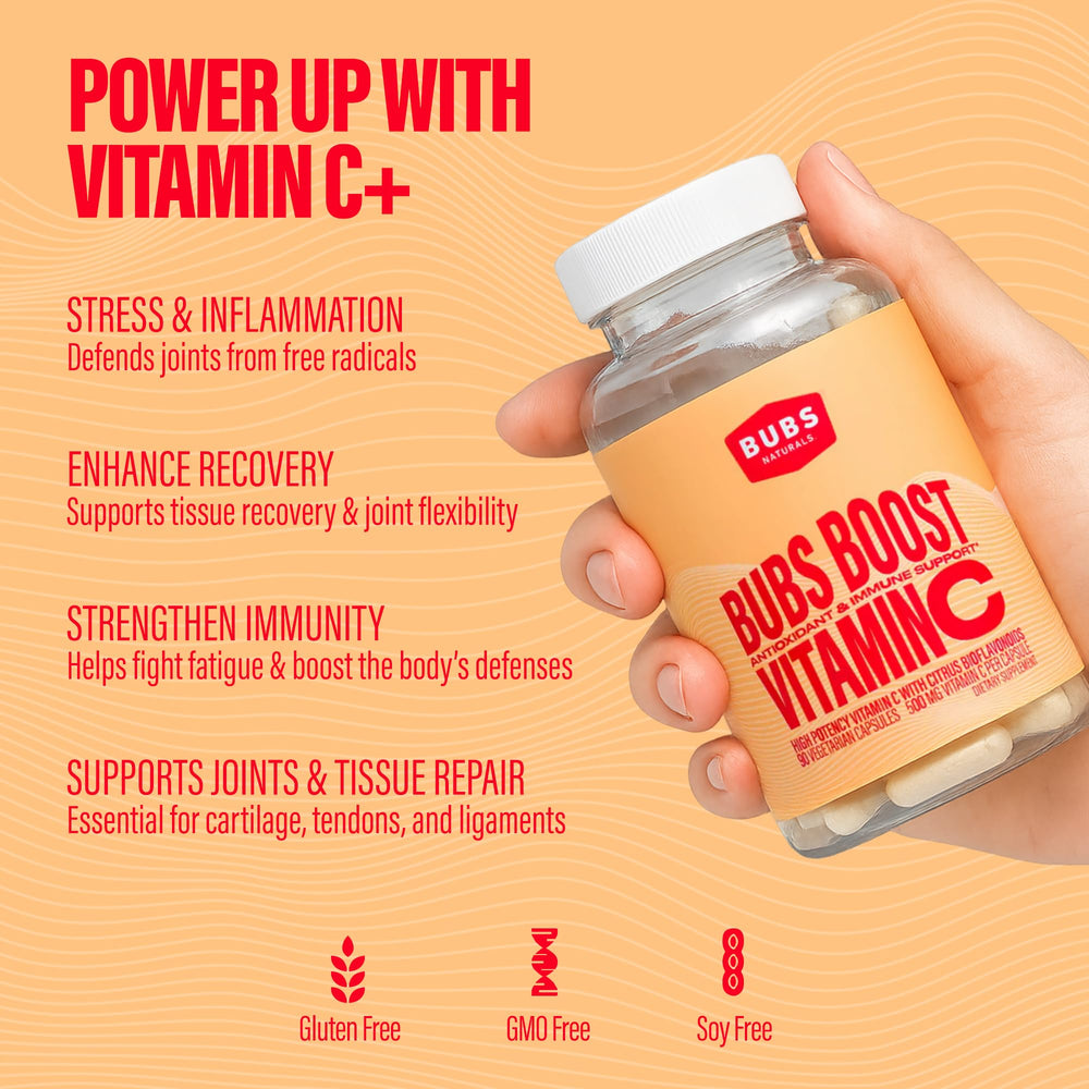 Graphic illustrating enhanced absorption of Vitamin C with bioflavonoids