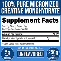 Front label showing 250g size