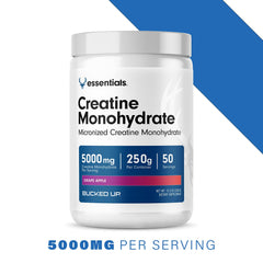 Bucked Up nutrition label close-up confirming creatine dose and testing