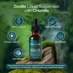 BUCKLEBURY Zeolite Liquid Suspension bottle label close-up
