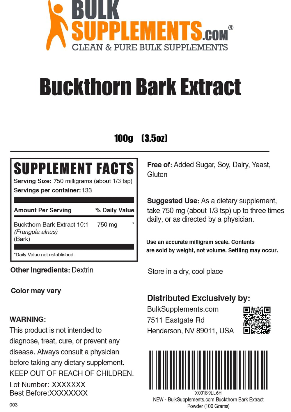 Close-up texture of Buckthorn Bark Extract powder