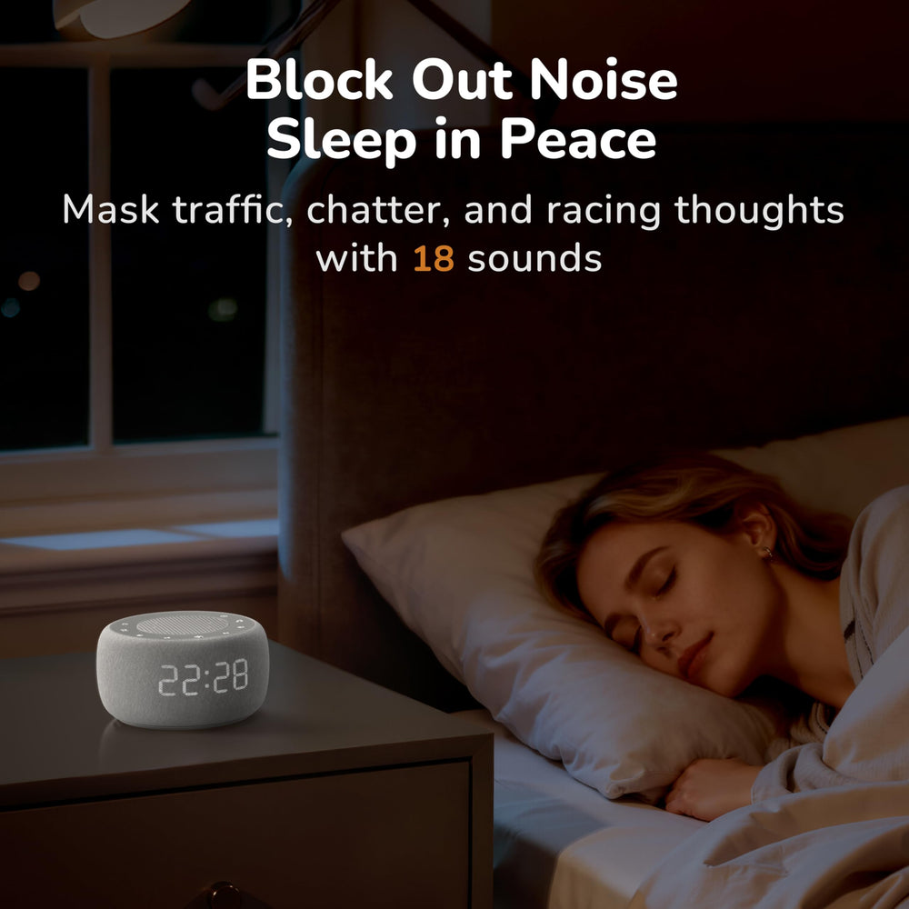 Buffbee sound machine offers 18 soothing sounds for customizable sleep ambience
