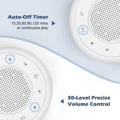 Buffbee 2-in-1 timer and volume controls enabling precise sound schedule.