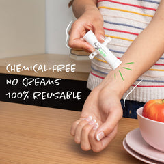 BUG BITE THING closeup highlights compact portable design for travel-ready relief