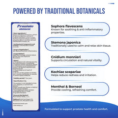 Infographic-style image highlighting a natural plant-based formula and non-greasy texture