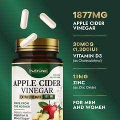 Built by Nature ACV capsules packaging label close-up showing high-potency formula.