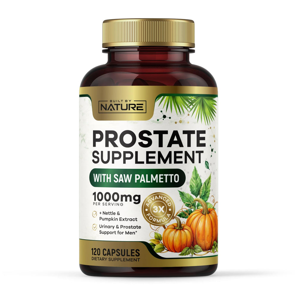 Bottle of Built by Nature Prostate Supplement with 120 capsules