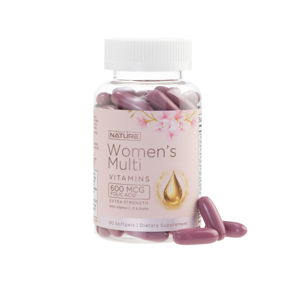 Bottle label of Built By Nature Vitamins for Women Multivitamin