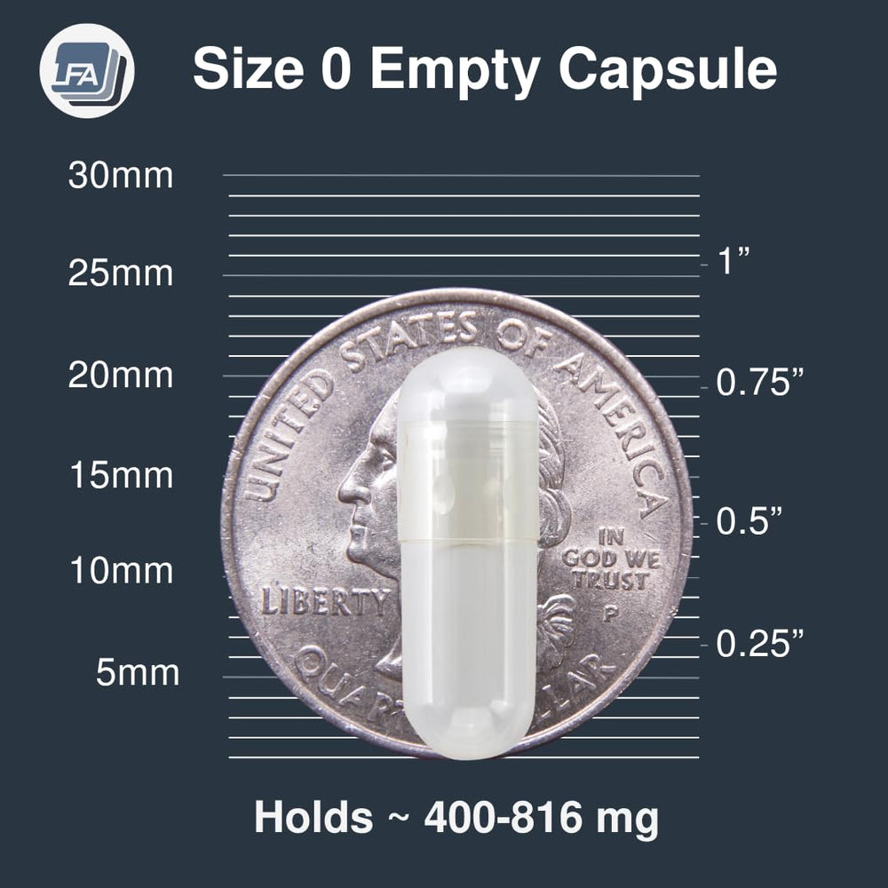 Bulk pack ready for capsule filling machines - size 0 empty capsules