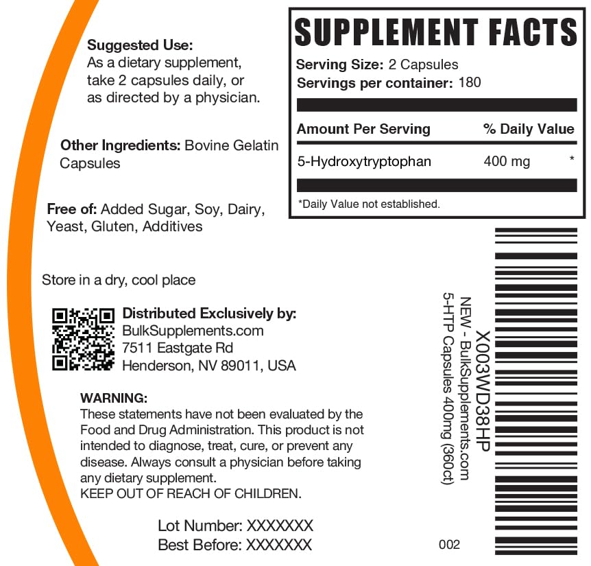 On-the-go 5-HTP capsules in travel-friendly bottle