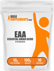 BulkSupplements Essential Amino Acids Powder bottle with scoop