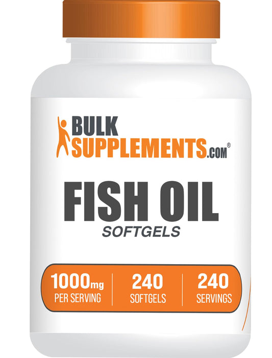 Bottle of BulkSupplements Fish Oil 1000mg Softgels