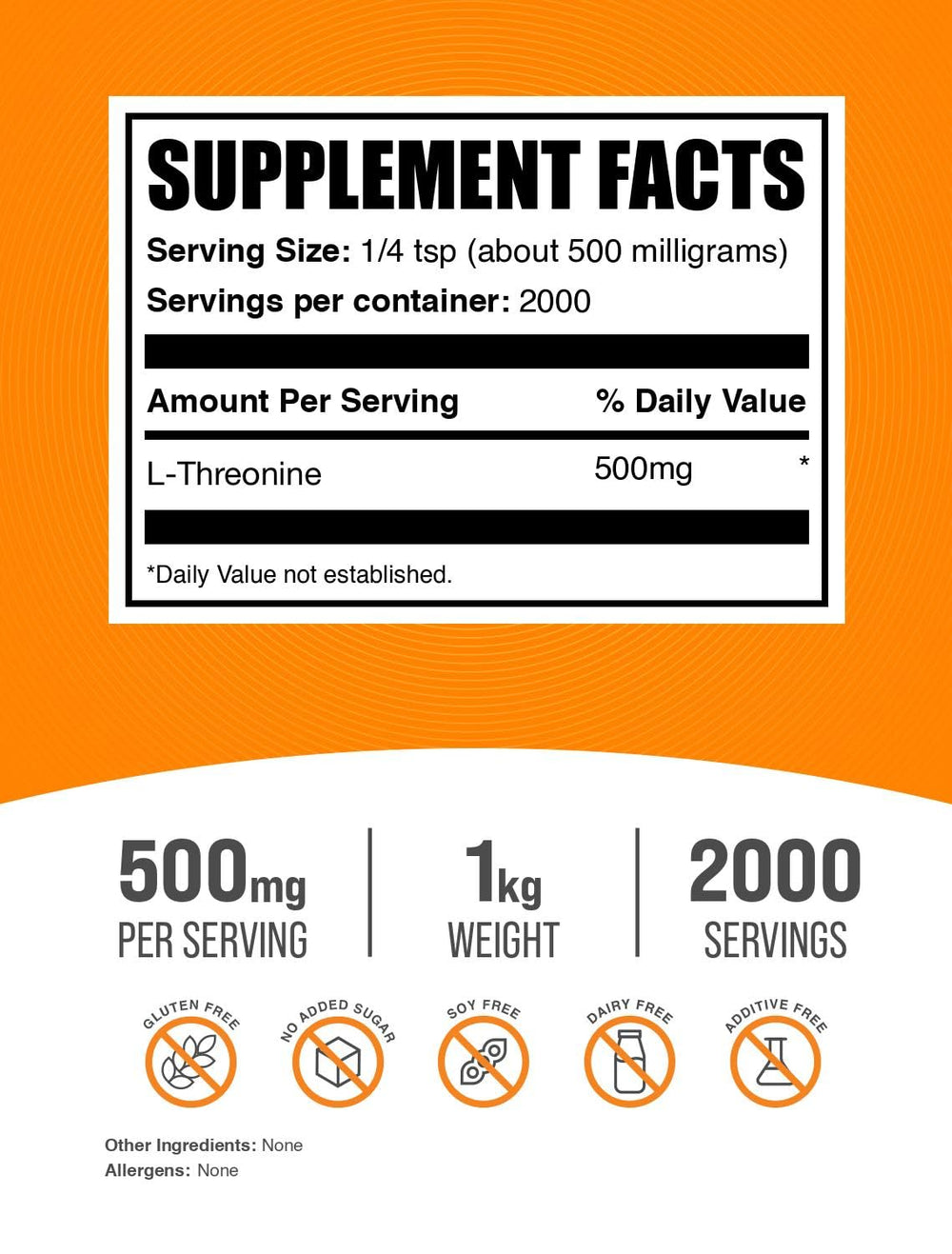 Scooped L-Threonine powder ready to be added to a beverage