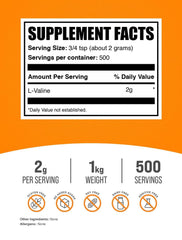 L-Valine Powder packaging from BulkSupplements