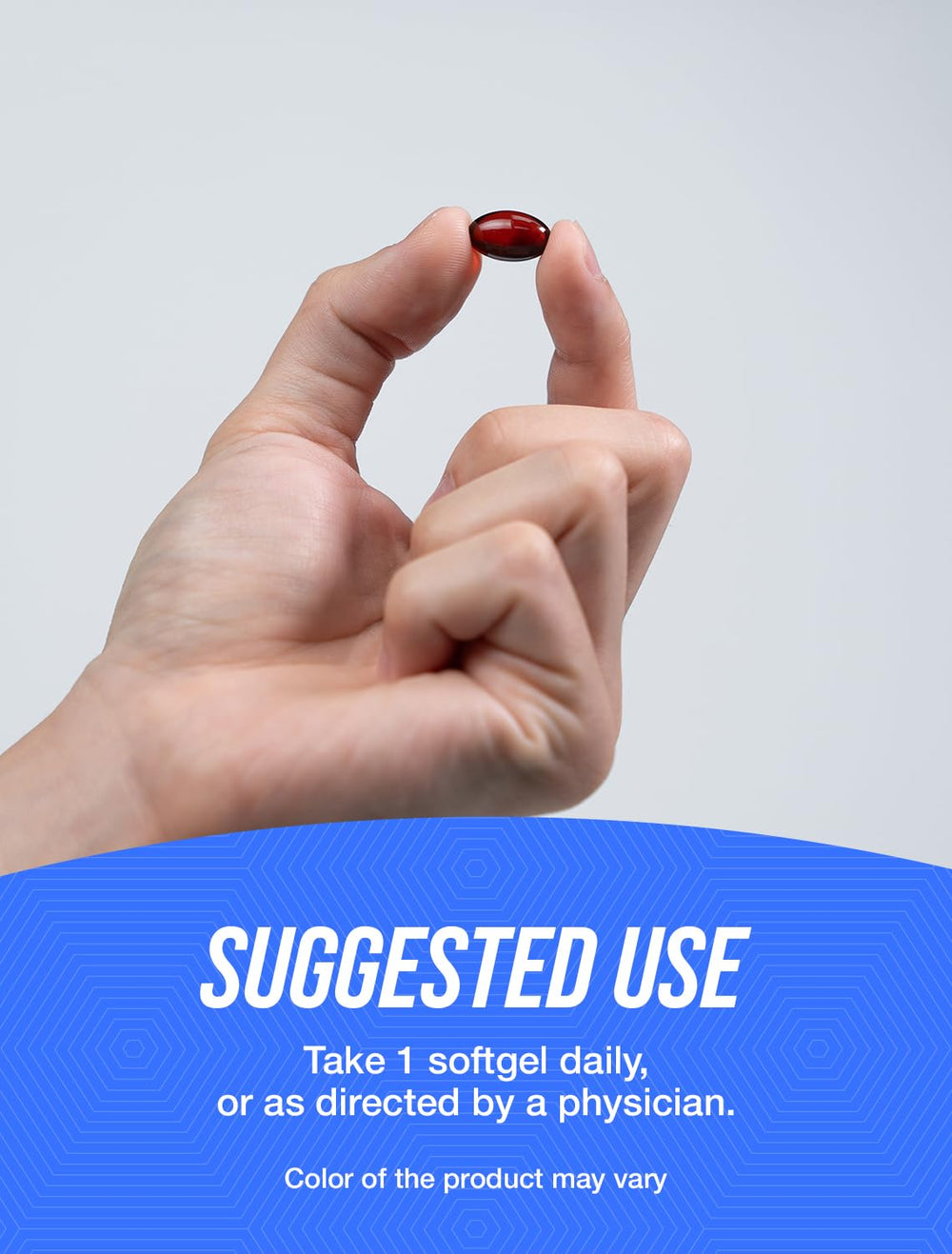 Illustration showing how to take Melatonin 10 mg Softgels