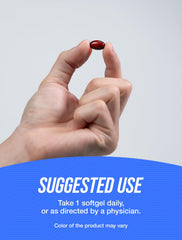 Illustration showing how to take Melatonin 10 mg Softgels