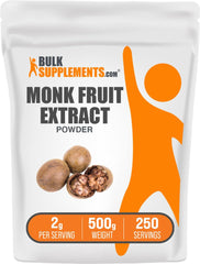 BulkSupplements Monk Fruit Extract Powder 500g – 250 Servings