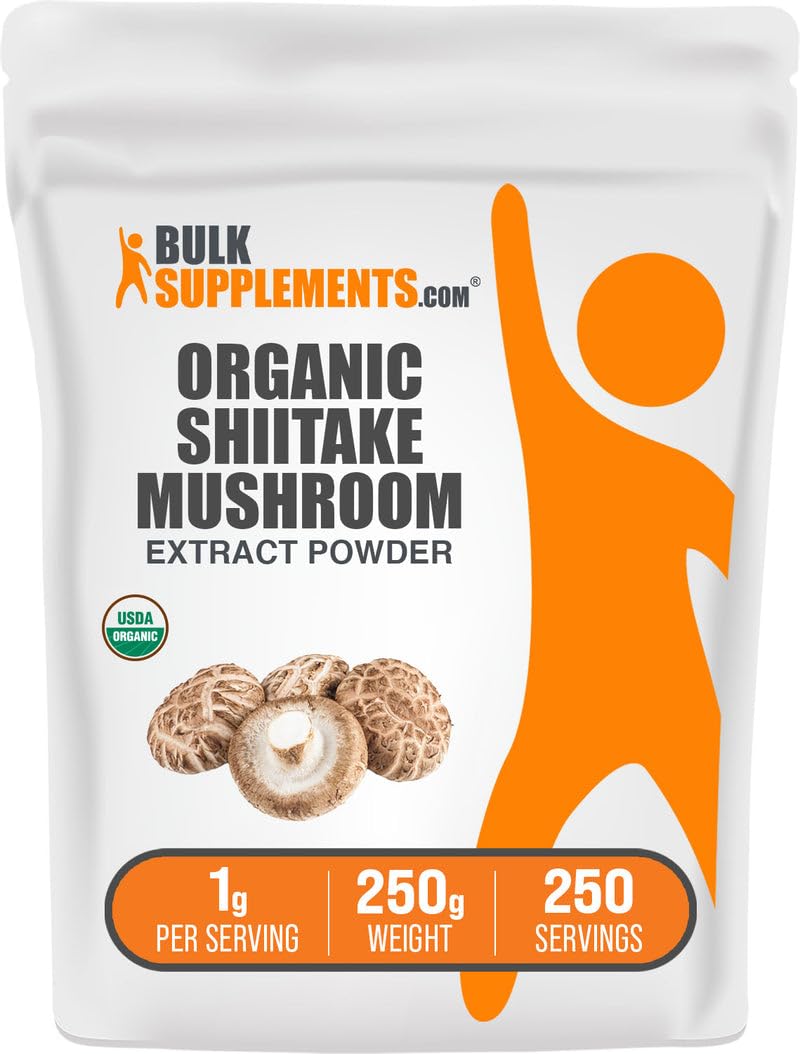 BulkSupplements Organic Shiitake Mushroom Extract Powder 250g package