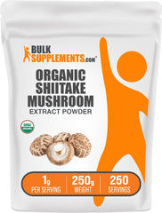 BulkSupplements Organic Shiitake Mushroom Extract Powder 250g package