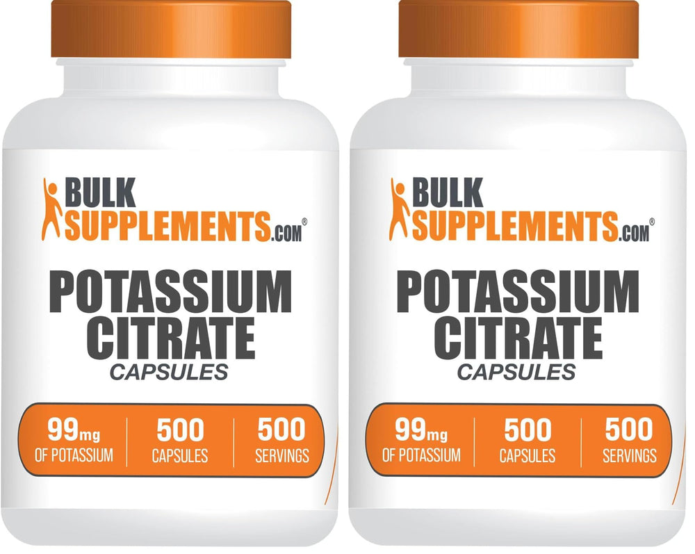 Hero image of BulkSupplements Potassium Citrate Capsules in a 2-pack with 99 mg per capsule