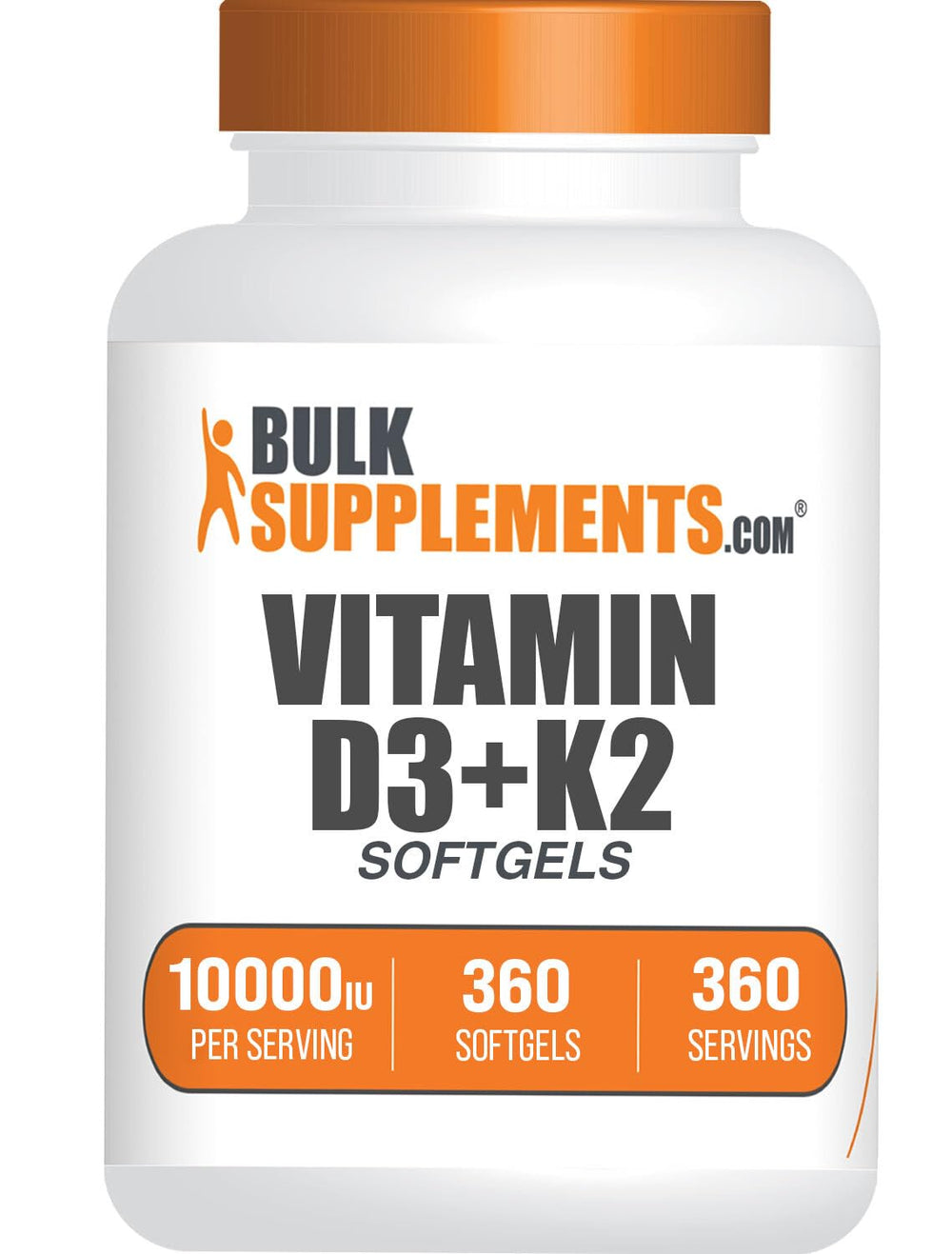 BulkSupplements Vitamin D3 + K2 10000 IU softgels bottle