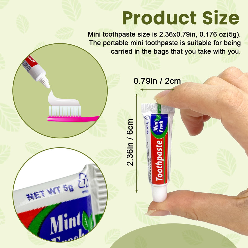 Mint flavor travel toothpaste mini tubes, 0.176 oz
