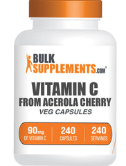BulkSupplements Vitamin C from Acerola Cherry capsules - 240 vegan capsules