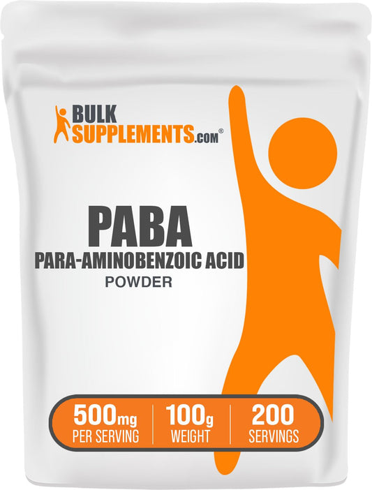PABA powder 500 mg per serving in 100 g pack from BulkSupplements