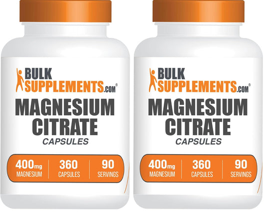 Bulksupplements Magnesium Citrate Capsules 400mg, 360-count, pack of 2 — image 1