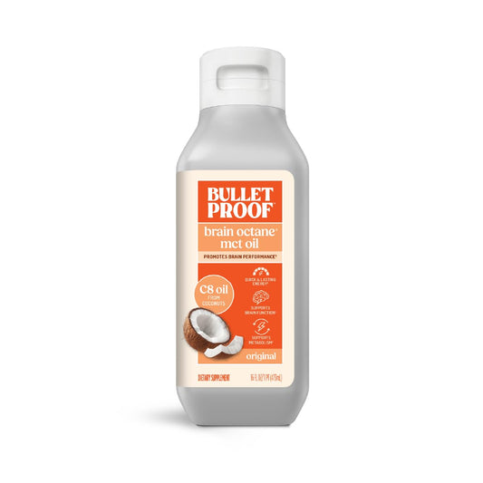 Bulletproof Brain Octane MCT Oil 16oz bottle front view