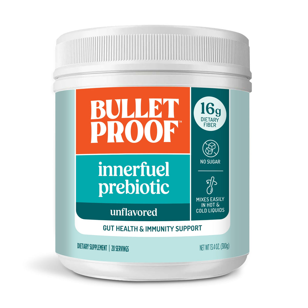 Bulletproof Innerfuel tub front showing label and serving size for daily use