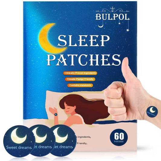 Front view of BULPOL Sleep Patches for Adults 60-pack box