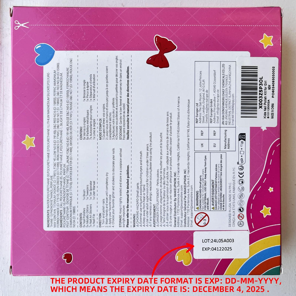 BUNNY BUBBLES nail file included for smooth, neat nails.