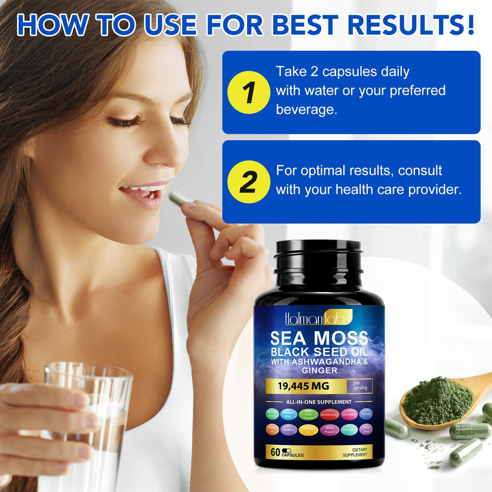 Burdock root and chlorophyll ingredients in sea moss supplement