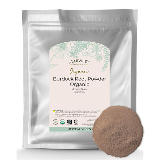 Burdock root powder in a 1 lb bulk bag - organic and non-GMO