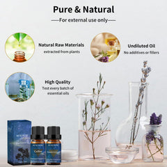 Set of BURIBURI essential oils in 10ml amber bottles (coffee & sandalwood)