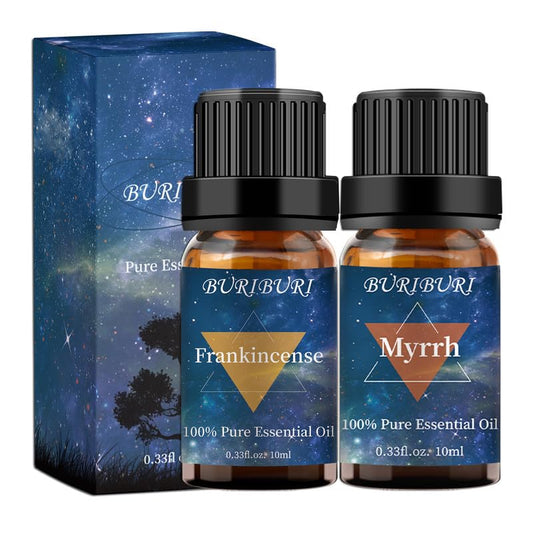 Frankincense essential oil in an amber 10ml bottle