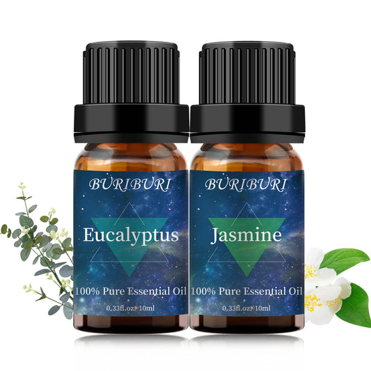 BURIBURI Jasmine & Eucalyptus 10ml bottle – front view
