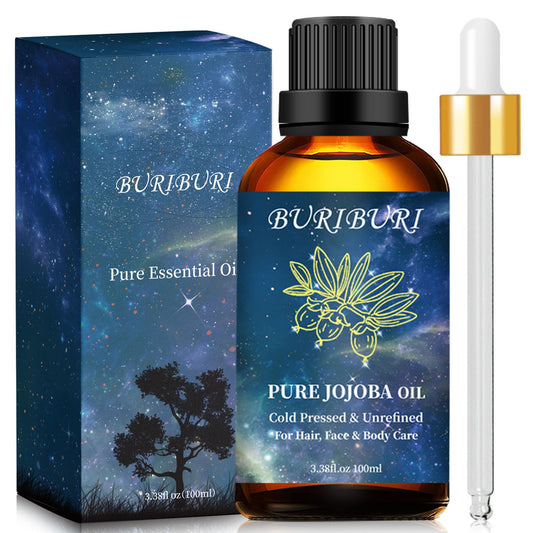 BURIBURI Jojoba Carrier Oil bottle 100ml in amber glass