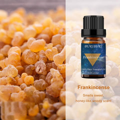 Myrrh essential oil in an amber 10ml bottle