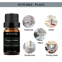 BURIBURI Peppermint Essential Oil on white background