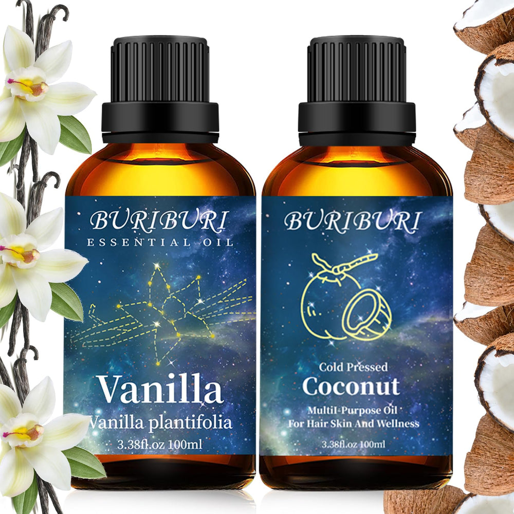 BURIBURI Vanilla essential oil in 100ml amber bottle
