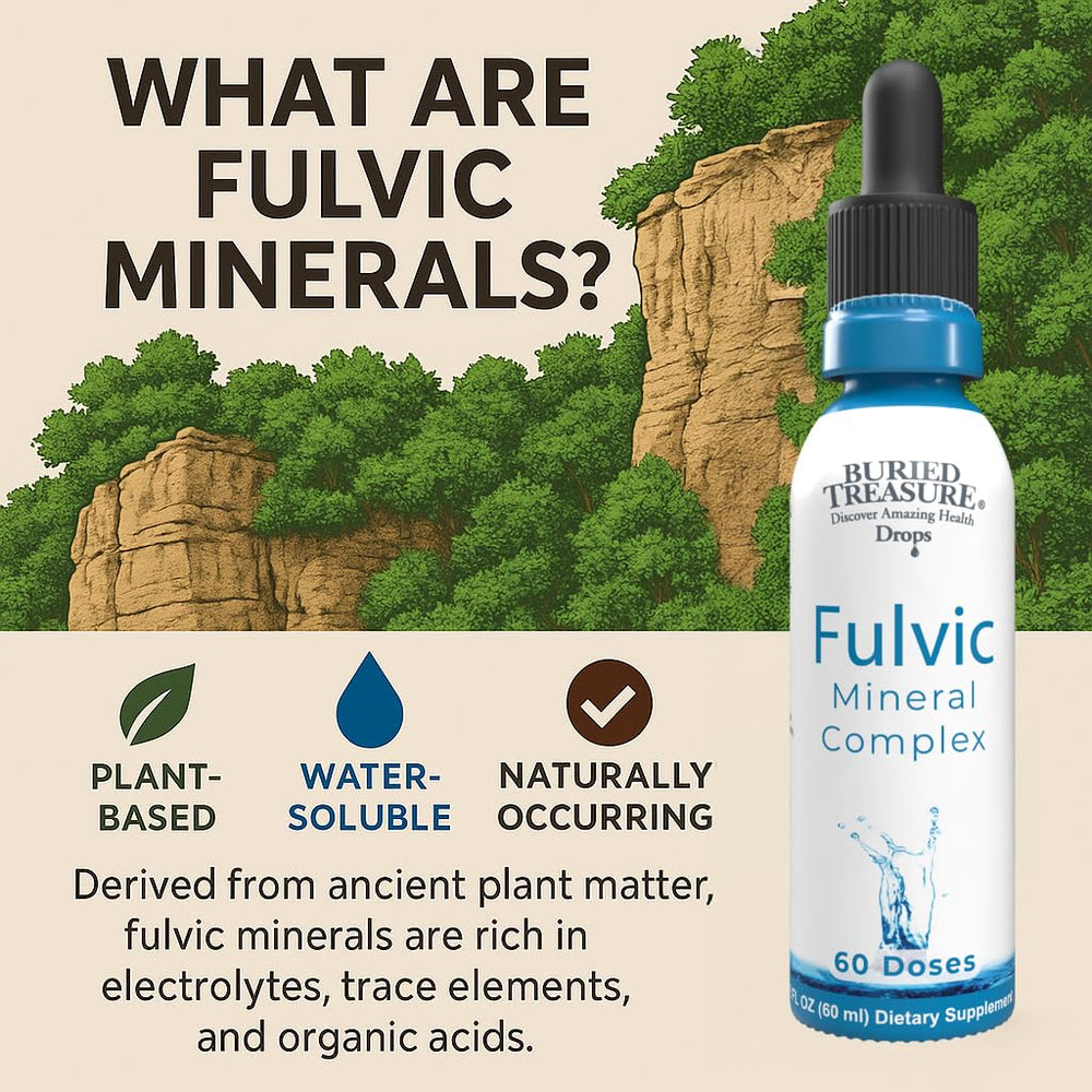 Serving with minerals illustration for Fulvic Mineral Drops