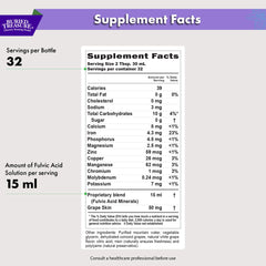 Fulvic Minerals Grape Flavor label