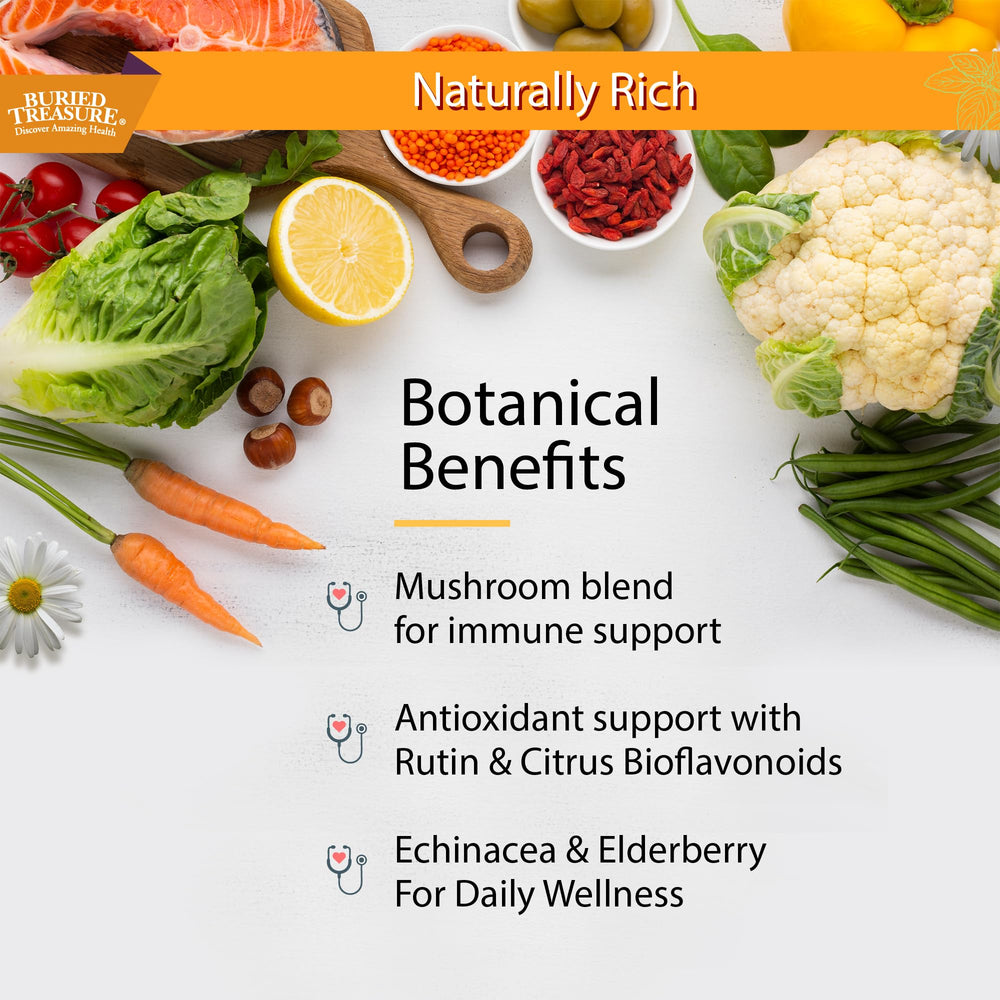 Product label for Buried Treasure Immune Wellness